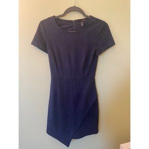 AQUA Asymmetrical Navy Blue Dress